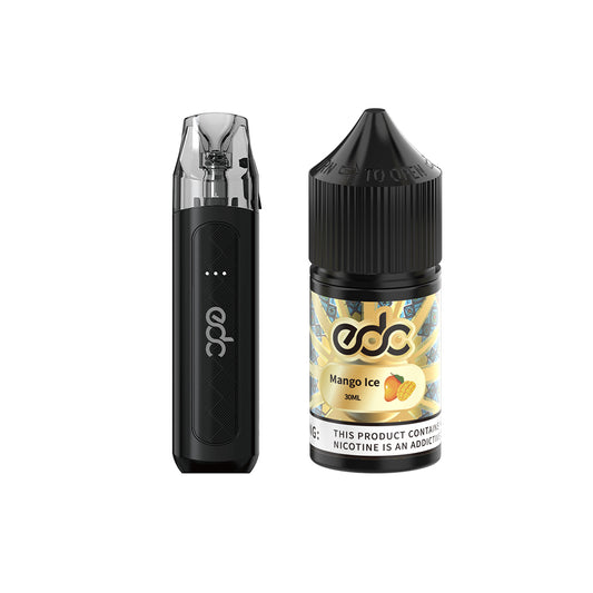 EDC E8 Lite Black vape device with 30ml e-liquid promo bundle